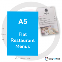 A5 Flat Restaurant Menus